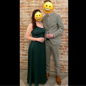 crepe-back satin one-shoulder bridesmaid dress